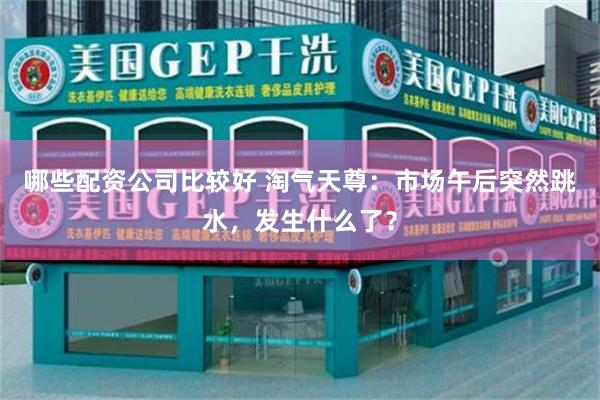 哪些配资公司比较好 淘气天尊：市场午后突然跳水，发生什么了？