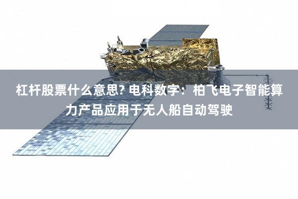 杠杆股票什么意思? 电科数字：柏飞电子智能算力产品应用于无人船自动驾驶