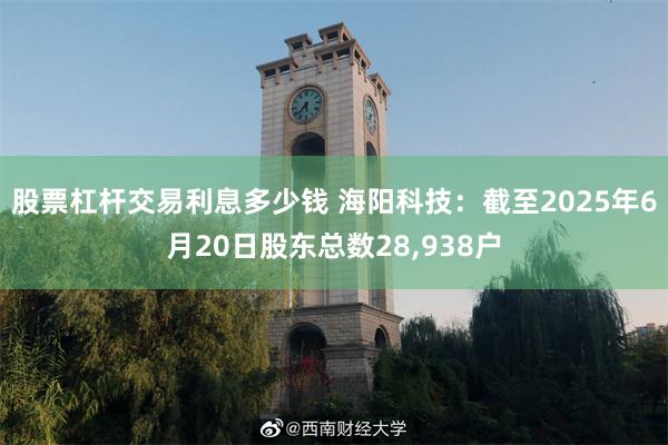 股票杠杆交易利息多少钱 海阳科技：截至2025年6月20日股东总数28,938户