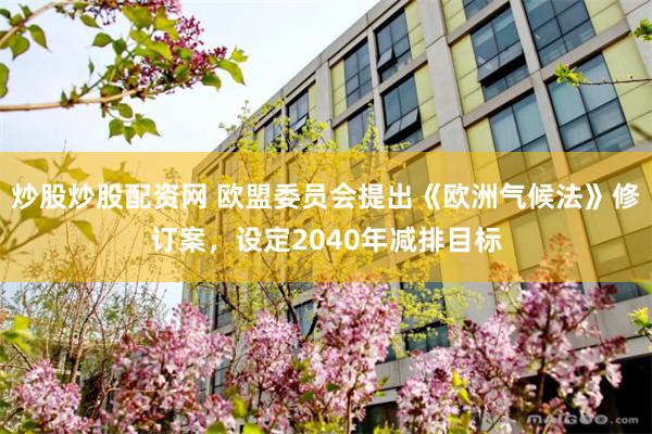 炒股炒股配资网 欧盟委员会提出《欧洲气候法》修订案，设定2040年减排目标
