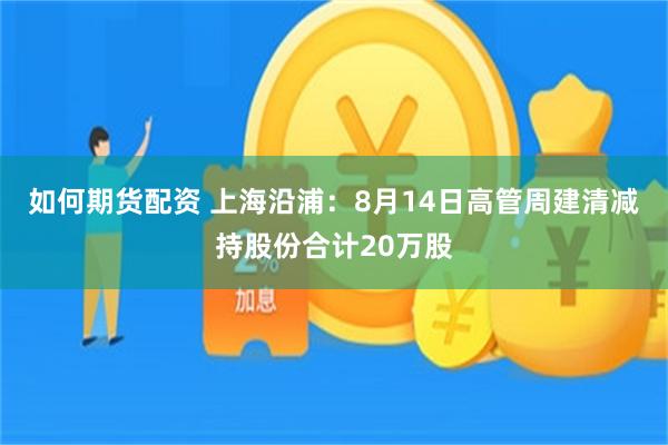 如何期货配资 上海沿浦：8月14日高管周建清减持股份合计20万股