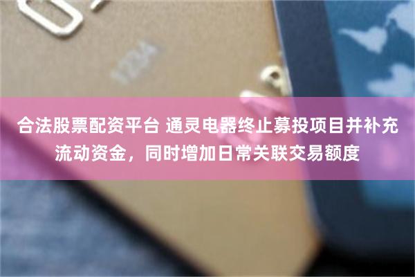 合法股票配资平台 通灵电器终止募投项目并补充流动资金,同时增加日常关联交易额度
