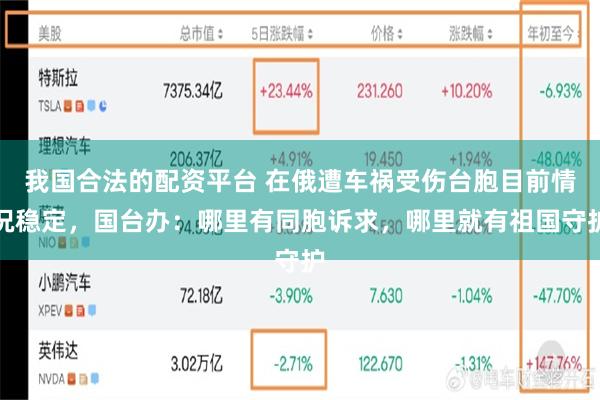 我国合法的配资平台 在俄遭车祸受伤台胞目前情况稳定，国台办：哪里有同胞诉求，哪里就有祖国守护
