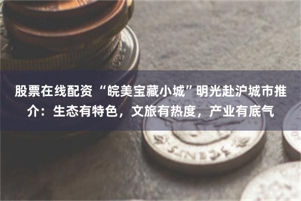 股票在线配资 “皖美宝藏小城”明光赴沪城市推介：生态有特色，文旅有热度，产业有底气