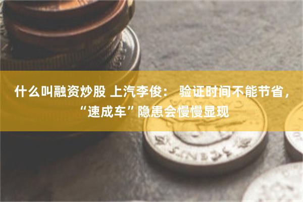 什么叫融资炒股 上汽李俊： 验证时间不能节省， “速成车”隐患会慢慢显现