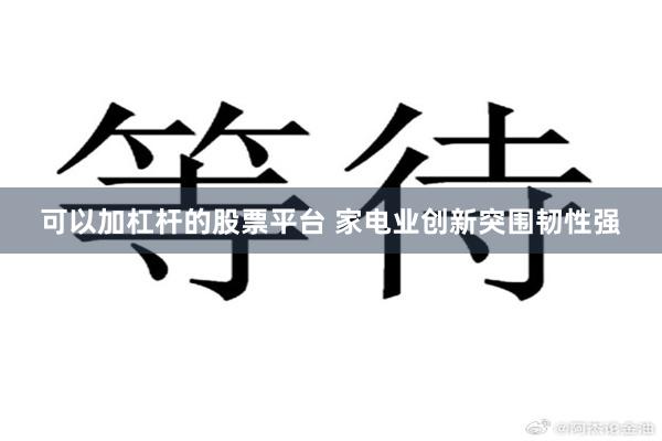 可以加杠杆的股票平台 家电业创新突围韧性强