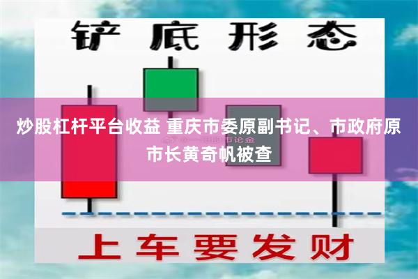 炒股杠杆平台收益 重庆市委原副书记、市政府原市长黄奇帆被查