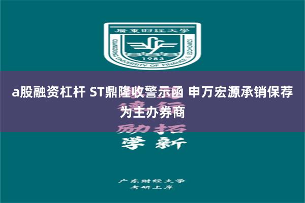 a股融资杠杆 ST鼎隆收警示函 申万宏源承销保荐为主办券商